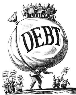 Large government debt negatively impacts long-term economic growth. Public domain image.