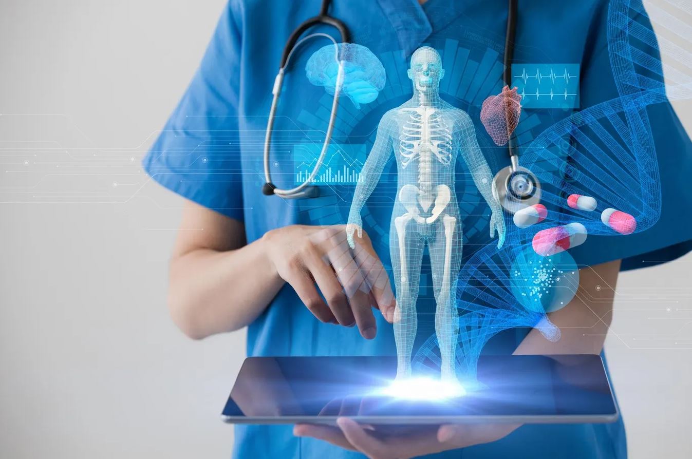 <strong>Figure 1.</strong> Advanced artificial intelligence technology has the potential to radically improve health care for both individuals and entire populations around the world. Adobe Stock Metamorworks image.
