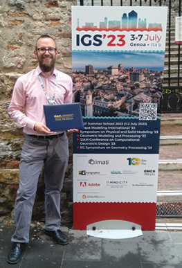 Martin Skrodzki of the Delft University of Technology received the SIAM Activity Group on Geometric Design Early Career Prize for his work on three-dimensional scanning, point clouds, denoising, and visualization. Photo courtesy of Henriette Lipschütz.