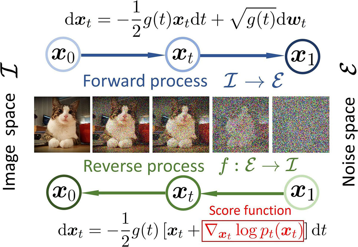 &lt;strong&gt;Figure 1.&lt;/strong&gt; Overview of forward and reverse processes for diffusion models. Figure adapted from [7].