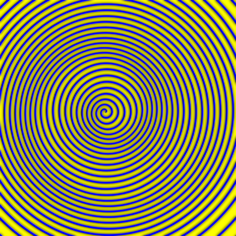 <strong>Figure 2.</strong> Some chemical reactions propagate in spiral waves that expand outward in space and time from a source. Image courtesy of [2].