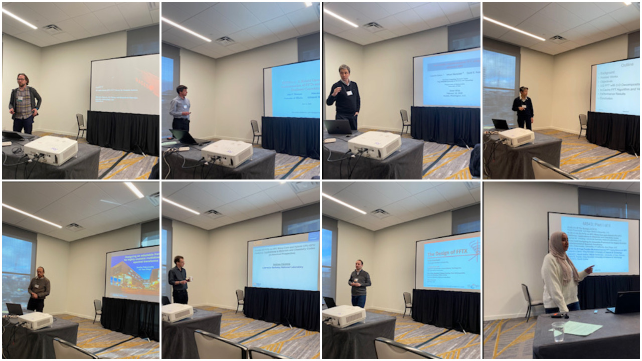 Eight speakers shared their work in the "Parallel Sparse and Conventional FFTs, Applications and Implementation" minisympoisum at the 2020 SIAM Conference on Parallel Processing for Scientific Computing, which took place earlier this year in Seattle, Wash.