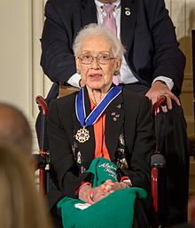 Katherine Johnson receiving the Presidential Medal of Freedom in 2015. Photo credit: Wikimedia Commons