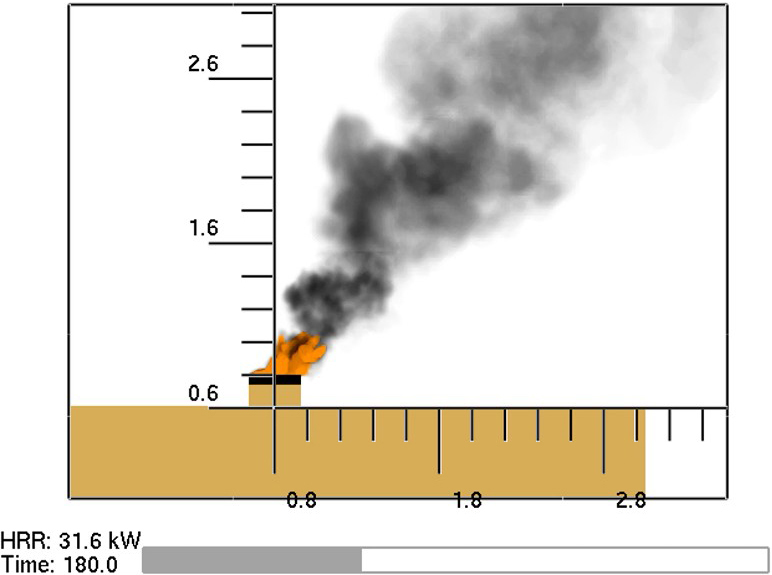 <strong>Figure 3.</strong> Simulation of a plume of smoke created by a pool fire. Figure courtesy of Albert Simeoni.