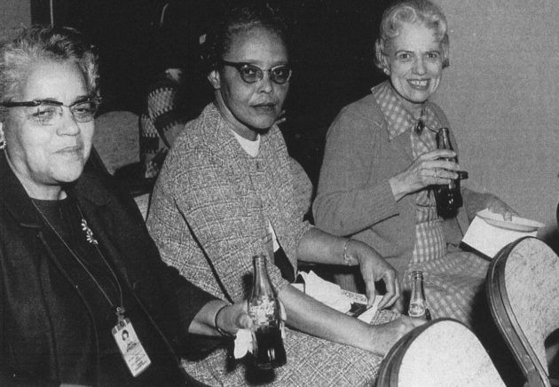 From left to right: Dorothy Vaughan, Leslie Hunter, and Vivian Adair: Human Computers working at NACA, later NASA. Photo credit: Wikimedia Commons