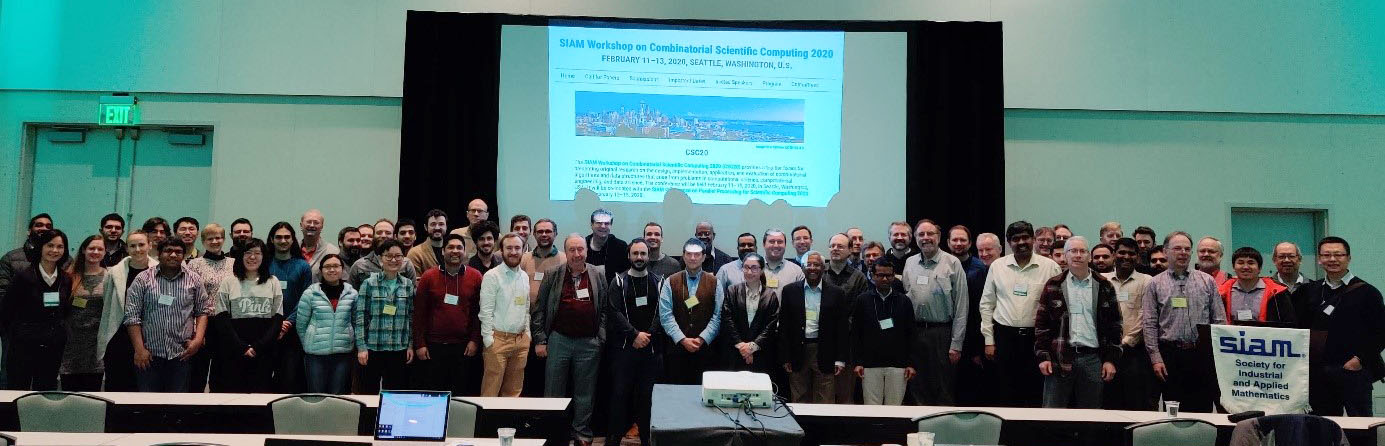 Attendees of the 2020 SIAM Workshop on Combinatorial Scientific Computing, which took place in Seattle, Wash., this February.