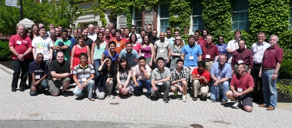 Fig. 3. Applied mathematicians in the Worcester sun at MPI13.