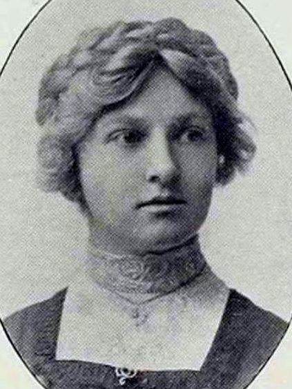 Photo of Sallie E. Pero from Barnard College's 1913 mortarboard yearbook.