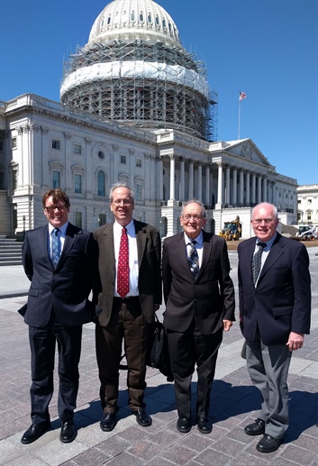 From left to right: Sven Leyffer, David Levermore (chair), Philippe Tondeur, and Hans Kaper of the SIAM Committee on Science Policy in Washington D.C. for the spring meeting.