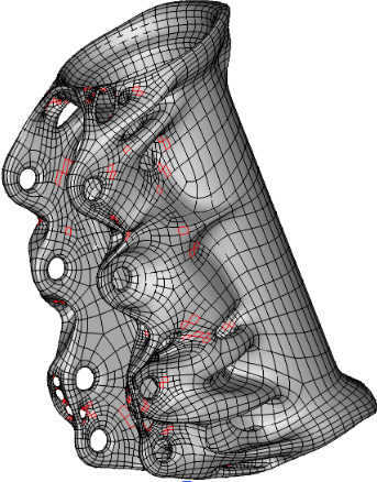 <strong>Figure 2.</strong> A smooth piecewise polynomial handlebar grip. Polyhedral input net courtesy of Autodesk, Inc. Figure courtesy of Jorg Peters.