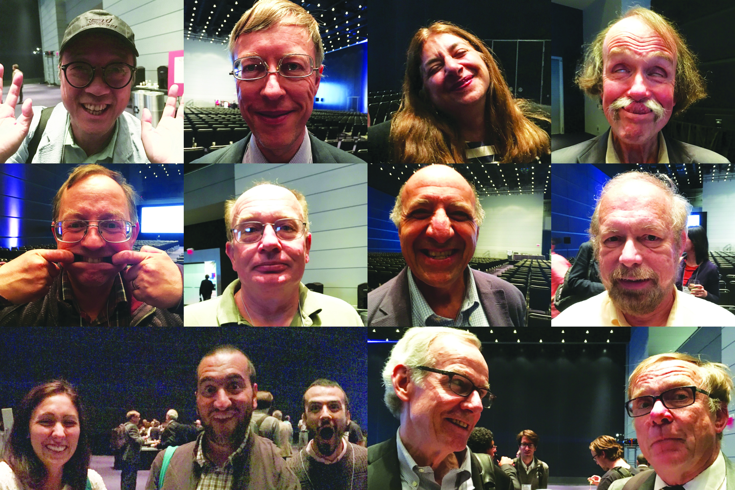 Attendees of the Fellows Reception at the 2017 SIAM Annual Meeting joke with one another and speak about their hobbies outside of mathematics. Photo credit: Izzy Aguiar.