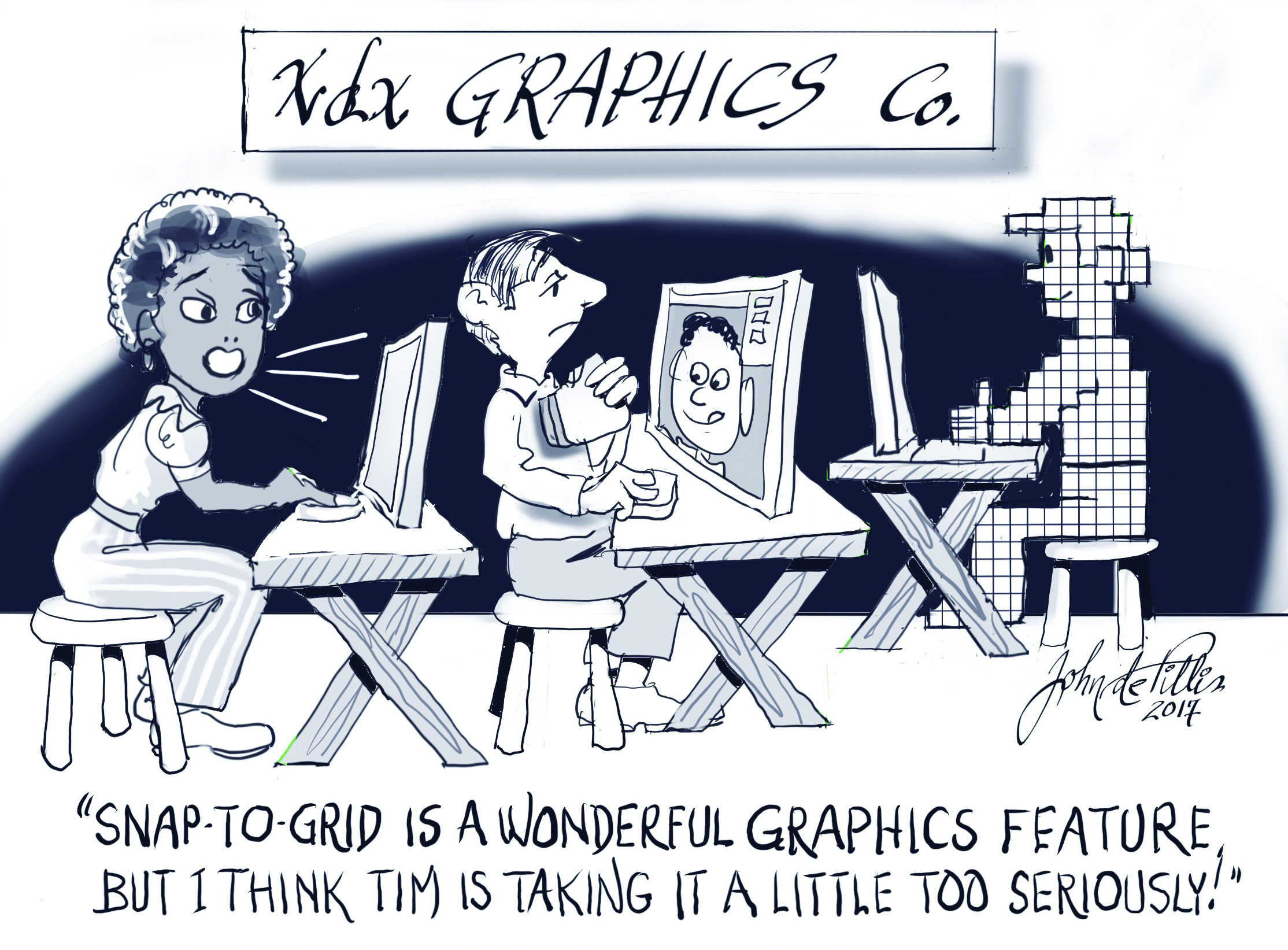 Cartoon created by mathematician John de Pillis.