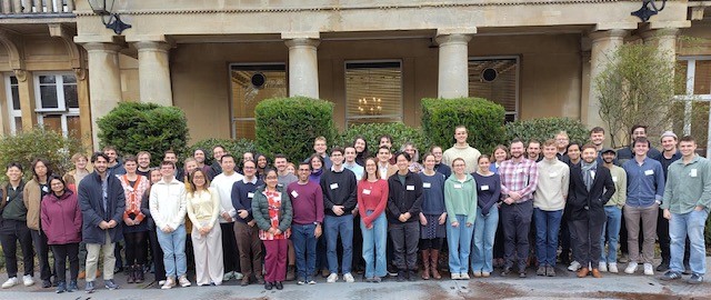 Attendees of the University of Bath SIAM-IMA Student Chapter’s annual postgraduate conference, which took place in November in Bristol, England, gather for a group photo. Photo courtesy of Vaishnudebi Dutta.