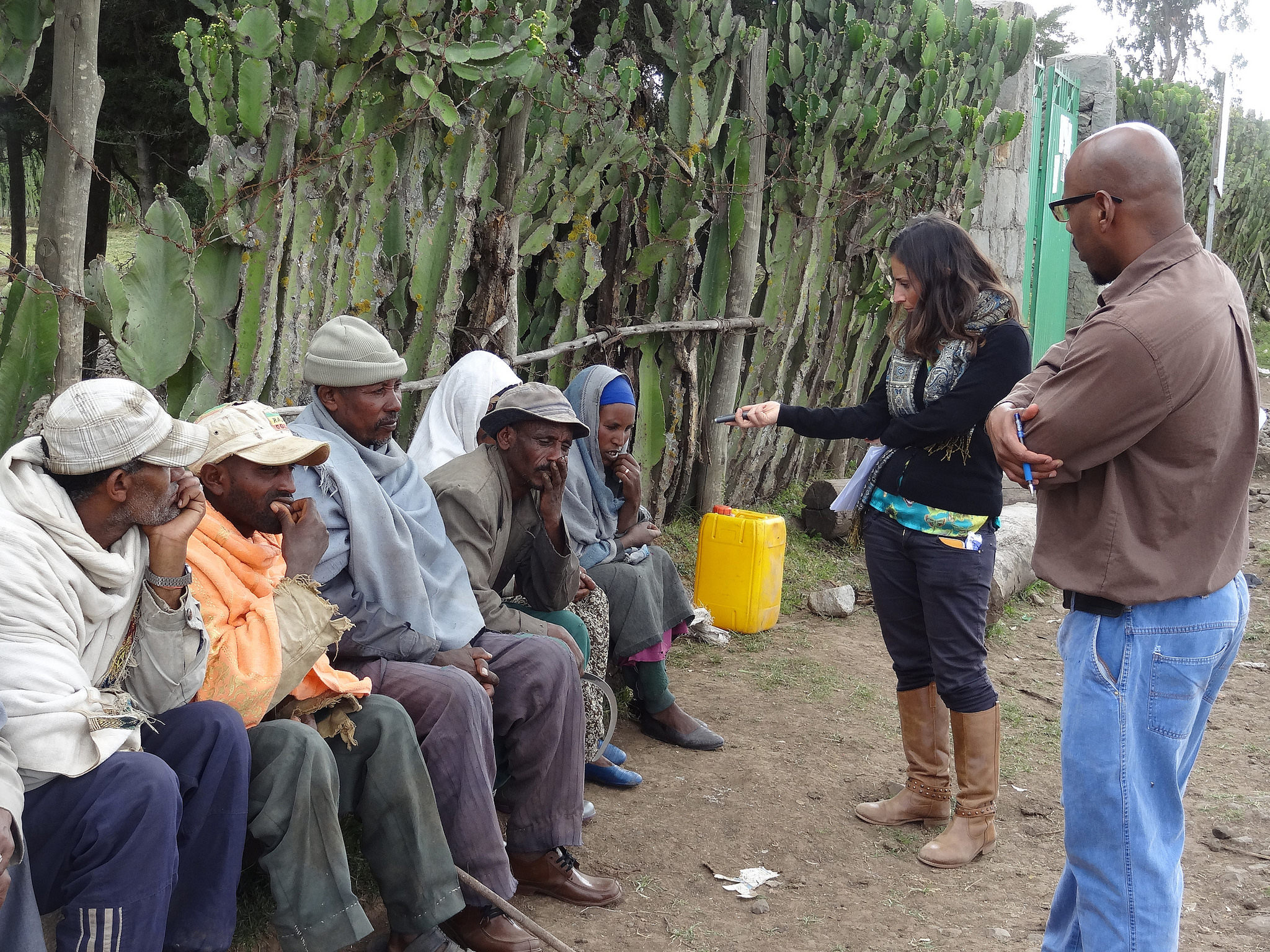 Focus-group discussion with local farmers who are non-beneficiaries from the considered irrigation site in Ethiopia. © Christoph Perger (IIASA).