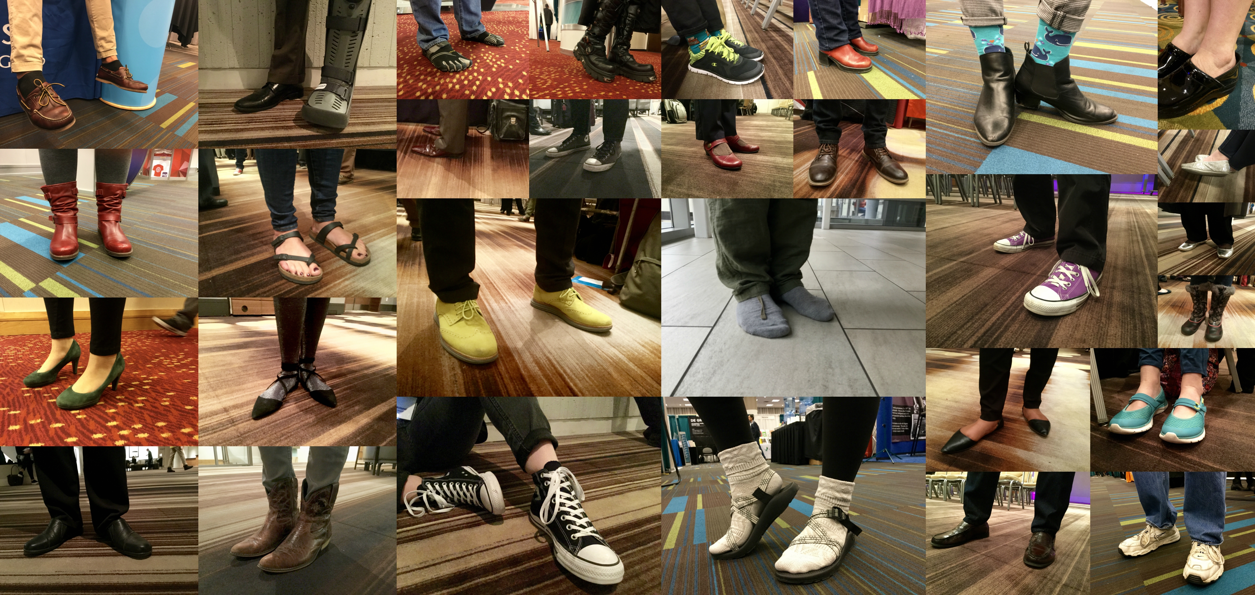 Izabel Aguiar photographed 30 pairs of shoes at the Joint Mathematics Meetings, and spoke to the mathematicians behind them. Image credit: Izabel Aguiar.