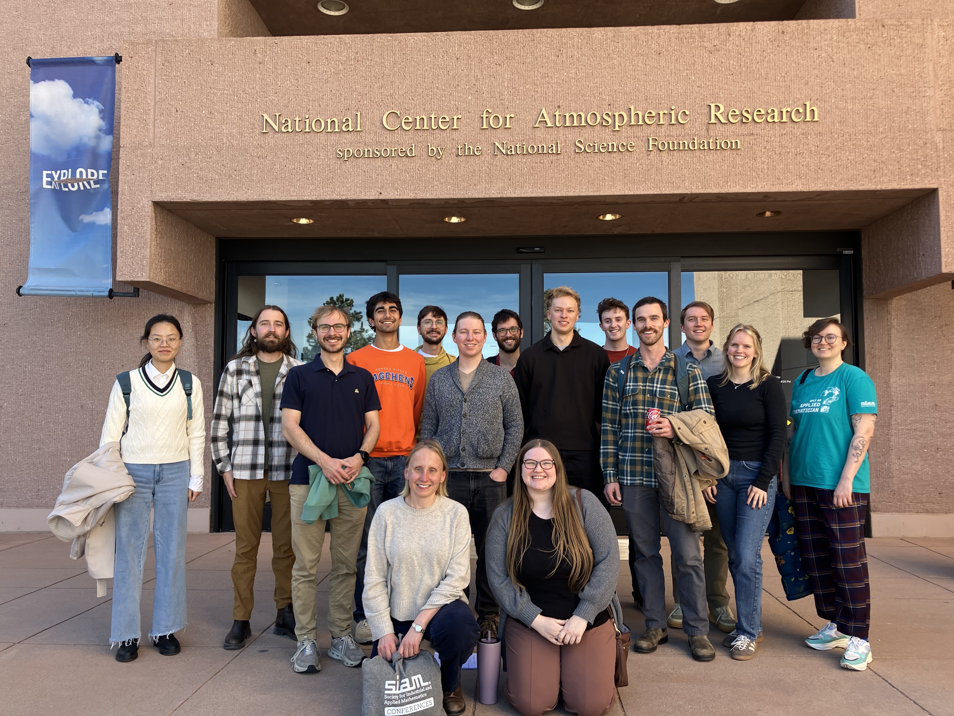 Members of Colorado State University (CSU) and the University of Colorado Boulder SIAM Student Chapters tour the National Center for Atmospheric Research in February 2026. Photo courtesy of the CSU SIAM Student Chapter.