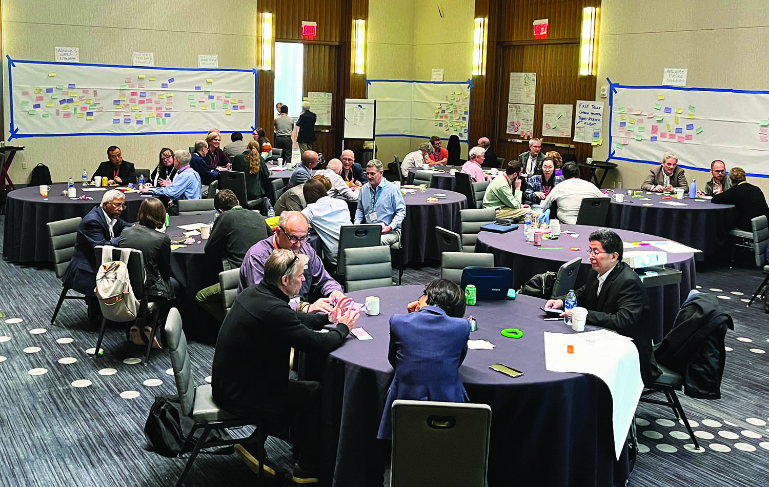 At the SIAM Convening on Climate Science, Sustainability, and Clean Energy—which took place in Tyson’s Corner, Va., in October 2022—scientists from academia, industry, nonprofit organizations, and government research laboratories worked together to define climate- and sustainability-based challenges and identify recommendations for proposed future research directions. Photo courtesy of Annie Imperatrice.