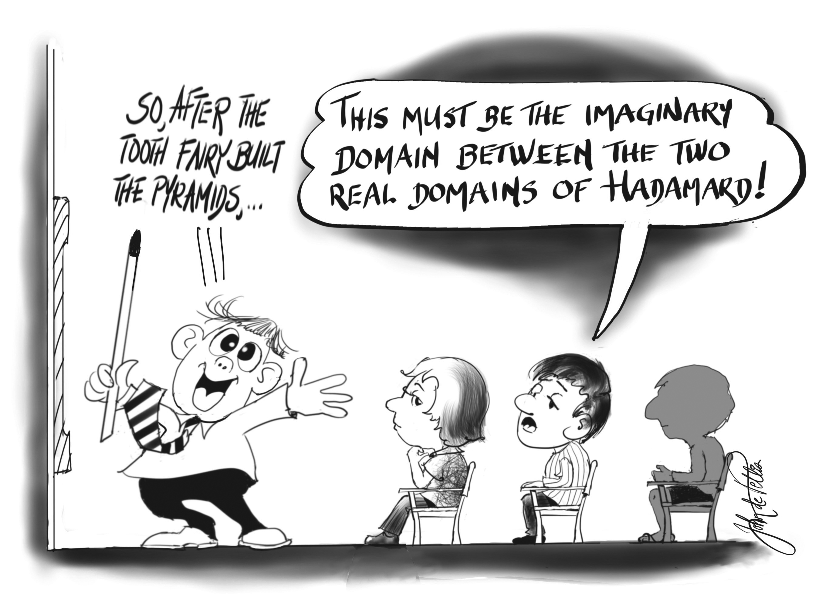 Cartoon created by mathematician John de Pillis.