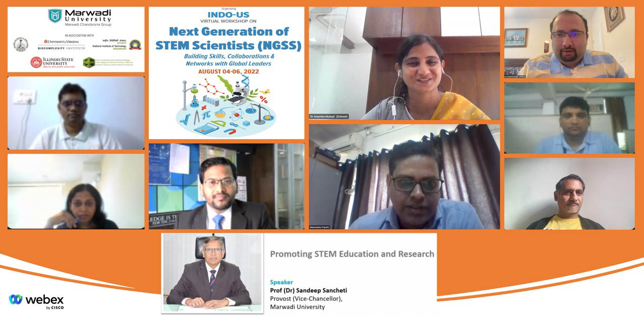 A screenshot from the virtual Next Generation of STEM Scientists workshop in August 2022, which was hosted by Marwadi University in Rajkot, India. Figure courtesy of the authors.