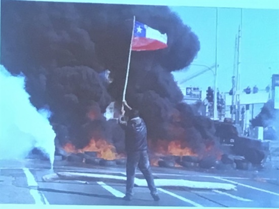 One main motivation behind Gajardo's work on viability theory is the overexplotation of fisheries in Chile. The picture shows a demonstration against this problem in 2011 in Valparaiso, Chile.