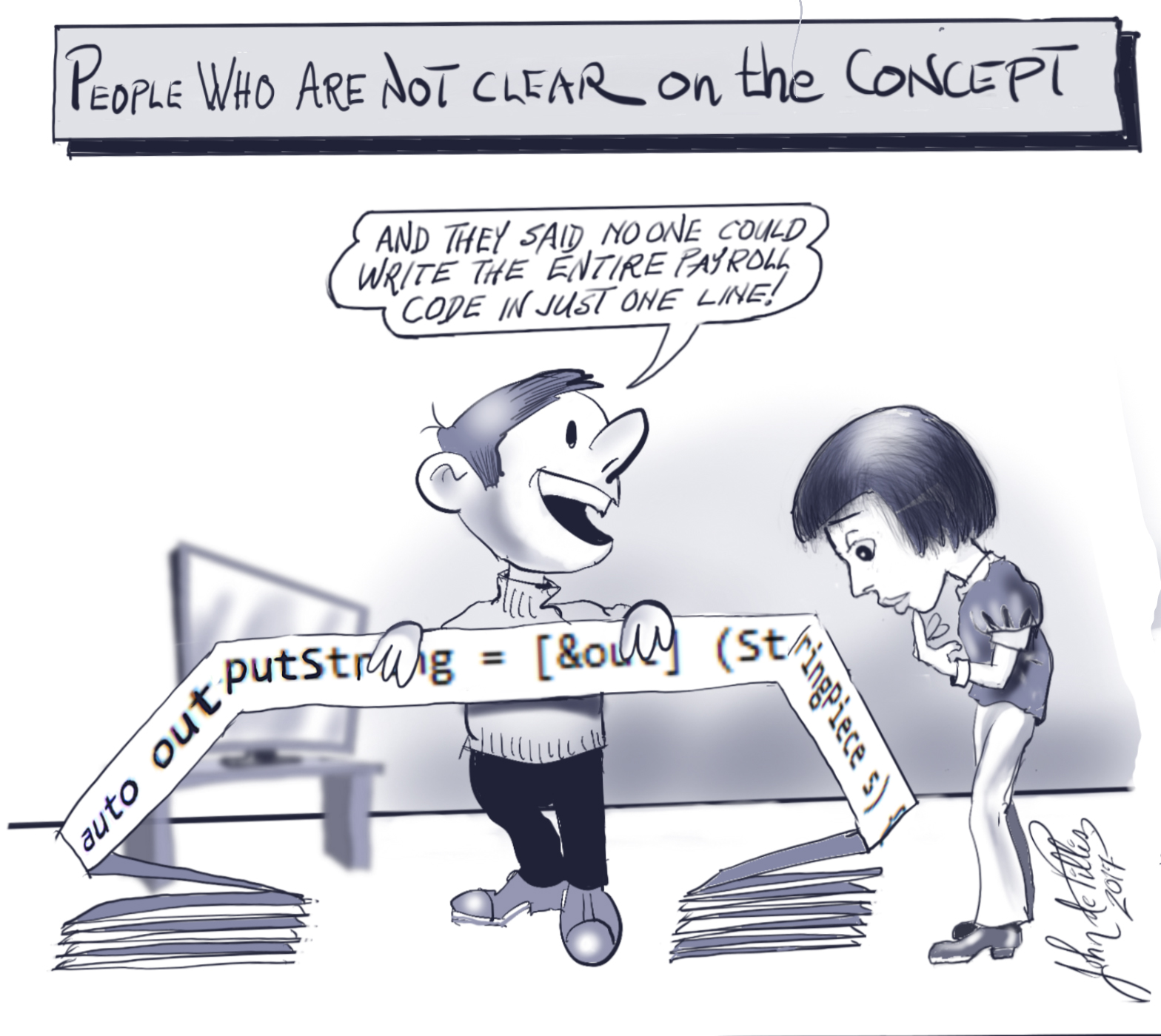 Cartoon created by mathematician John de Pillis.
