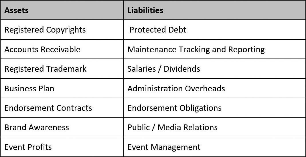 <strong>Figure 1.</strong> Assets and liabilities that may arise within an open source software community.