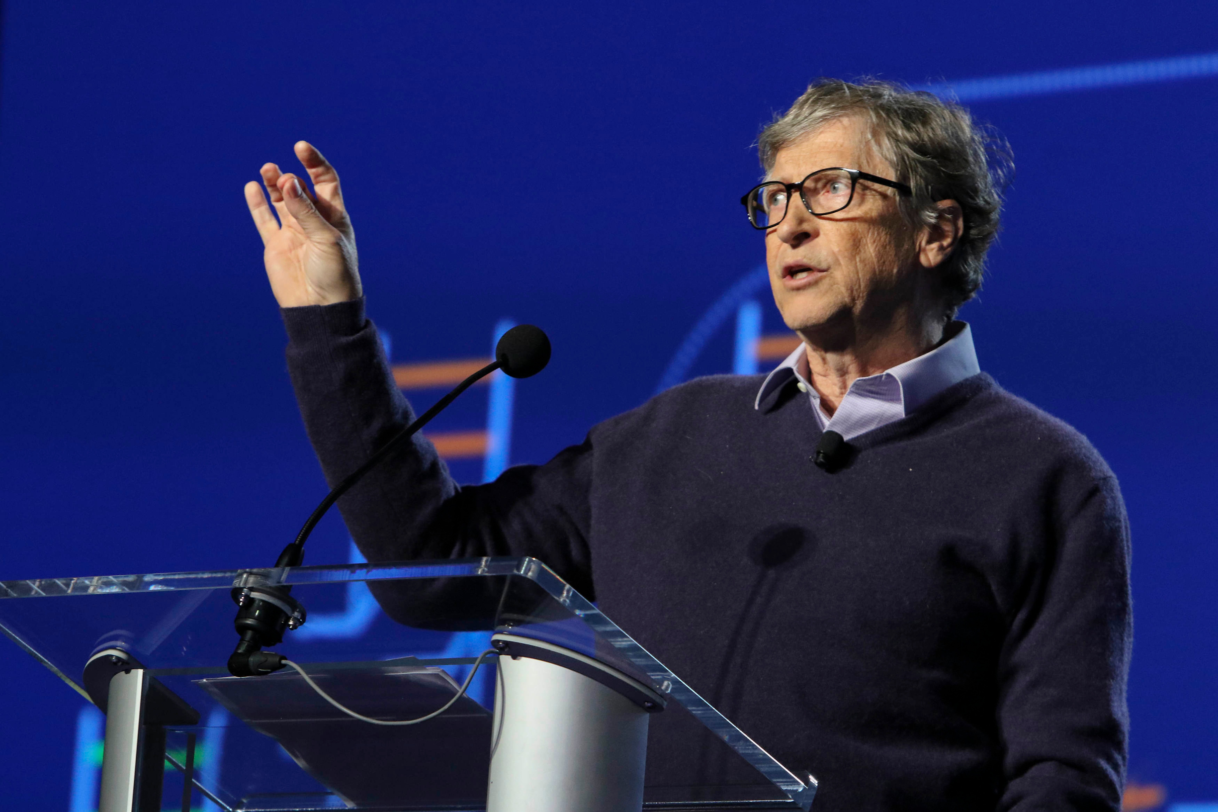 Bill Gates of the Bill & Melinda Gates Foundation addresses the crowd during his plenary lecture at the 2020 American Association for the Advancement of Science (AAAS) Annual Meeting, which took place this February in Seattle, Wash. Photo courtesy of Robb Cohen Photography & Video.