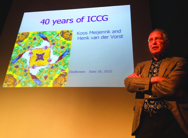 Henk van der Vorst during the opening of the evening lecture.